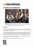 News paper articles about the Metis-Wabanaki tour organized by Nuortenmaa (Young People's Planet) in Finland's schools.