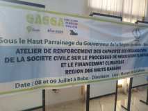 ATELIER DE RENFORCEMENT DES CAPACITES DES ORGANISATIONS DE LA SOCIETE CIVILE DU BURKINA FASO SUR LE PROCESSUS DE NEGOCIATION CLIMATIQUE ET LE FINANCEMENT CLIMATIQUE