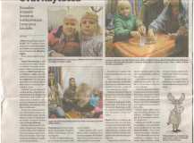 News paper articles about the Metis-Wabanaki tour organized by Nuortenmaa (Young People's Planet) in Finland's schools.