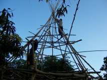 Construction du ranchito du Pueblo Silvestre