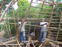 Construction du ranchito du Pueblo Silvestre